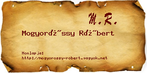 Mogyoróssy Róbert névjegykártya