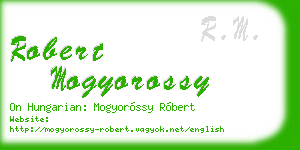robert mogyorossy business card