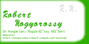 robert mogyorossy business card